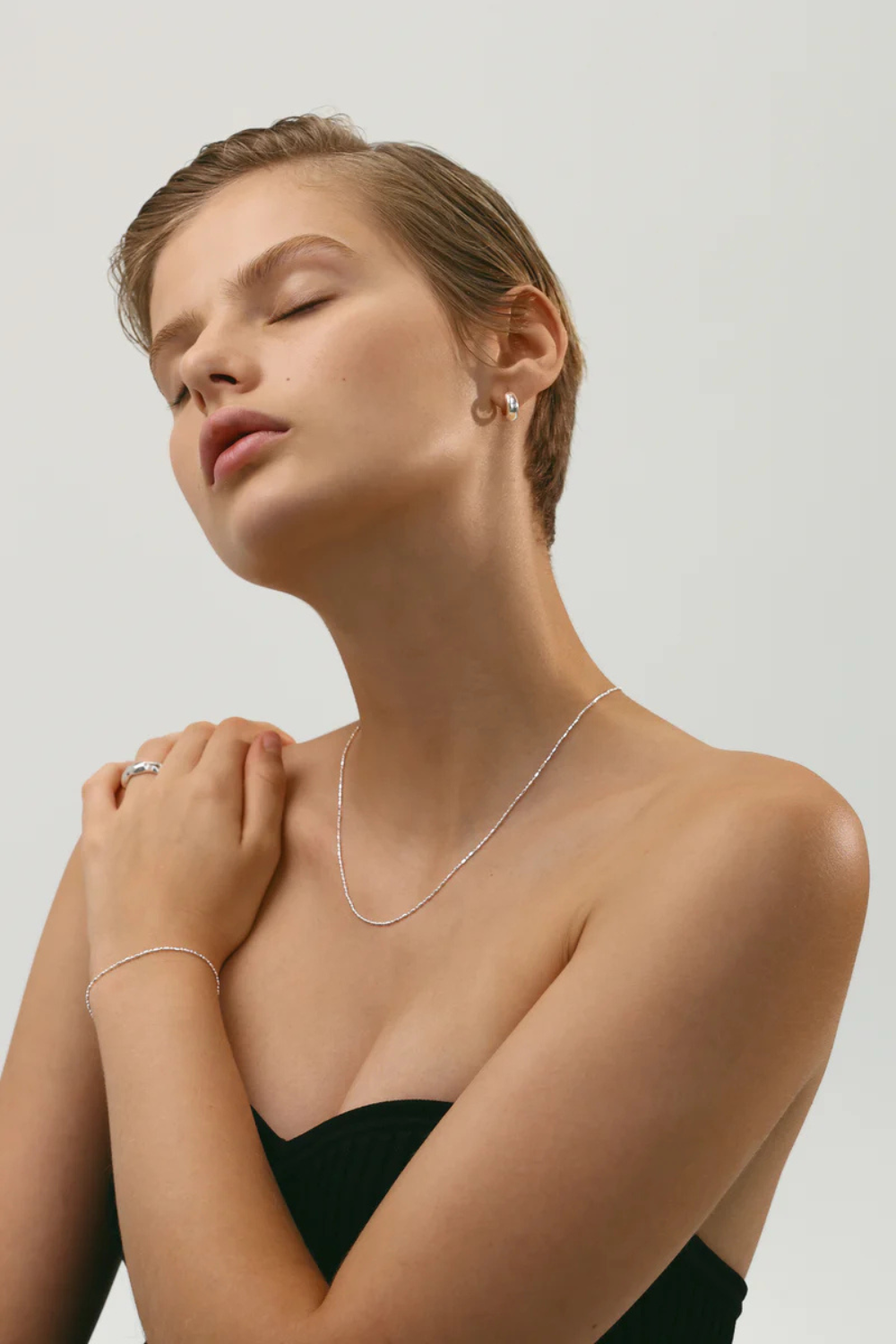 Dash Dot Chain Necklace | Silver