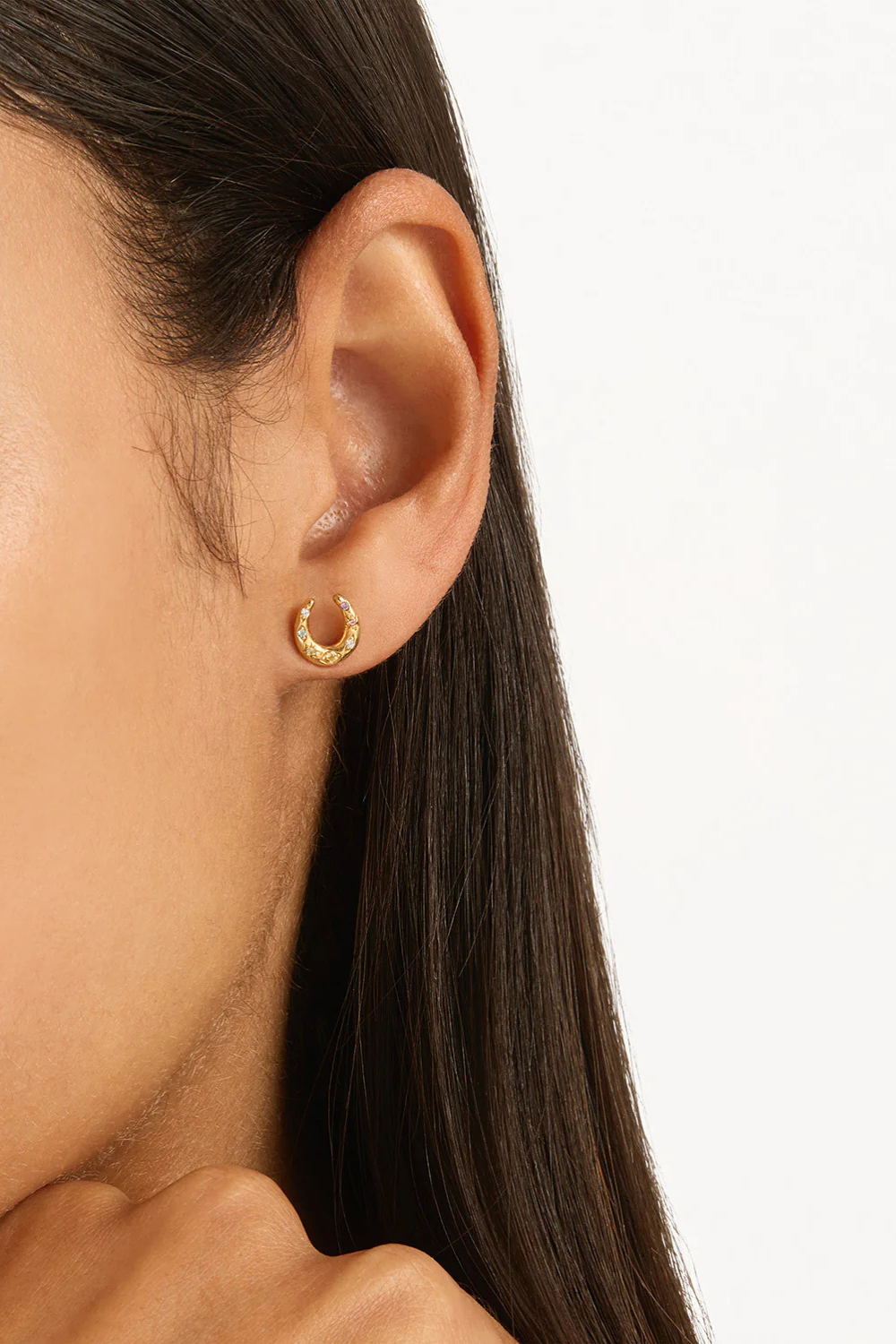 18k Gold Vermeil Lucky Horseshoe Stud Earrings