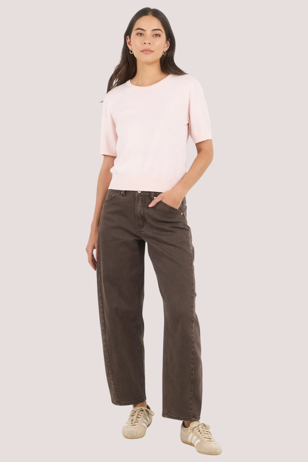 Edition Blush Crewneck Cashmere Blend Knit Tee