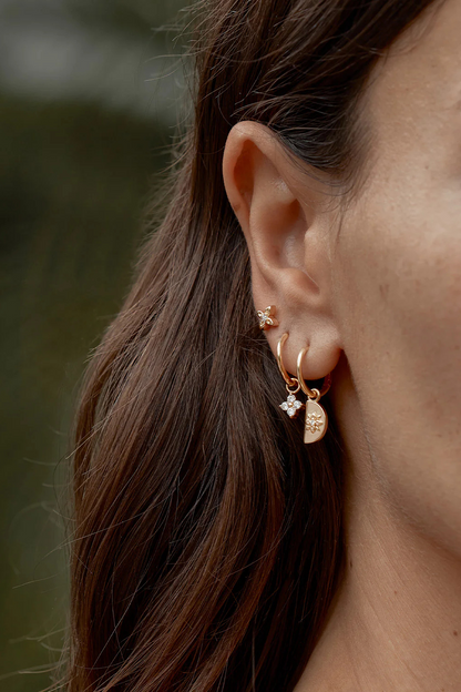 18k Gold Vermeil Crystal Bloom Hoops