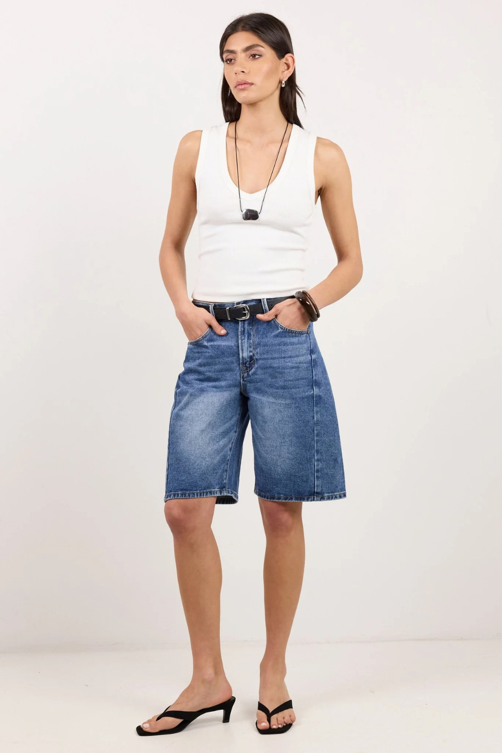 Academy Deep Blue Denim Barrel Shorts