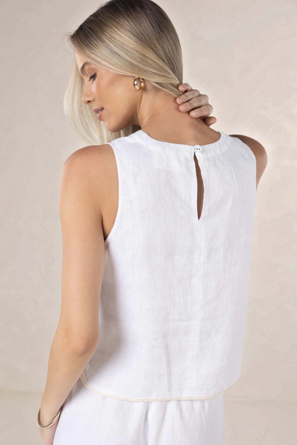 Lugano Top | White/Cream