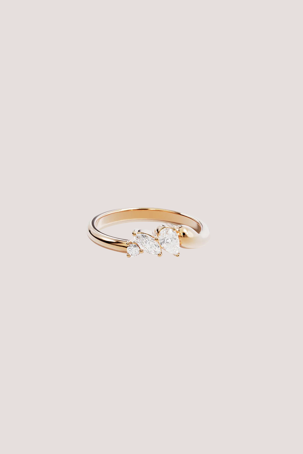 18k Gold Vermeil Crystal Wings Ring