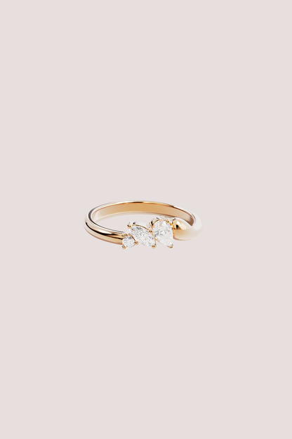 18k Gold Vermeil Crystal Wings Ring
