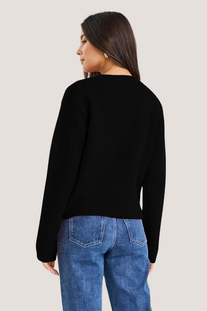 Imprint Black Soft Knit Crewneck Cardigan