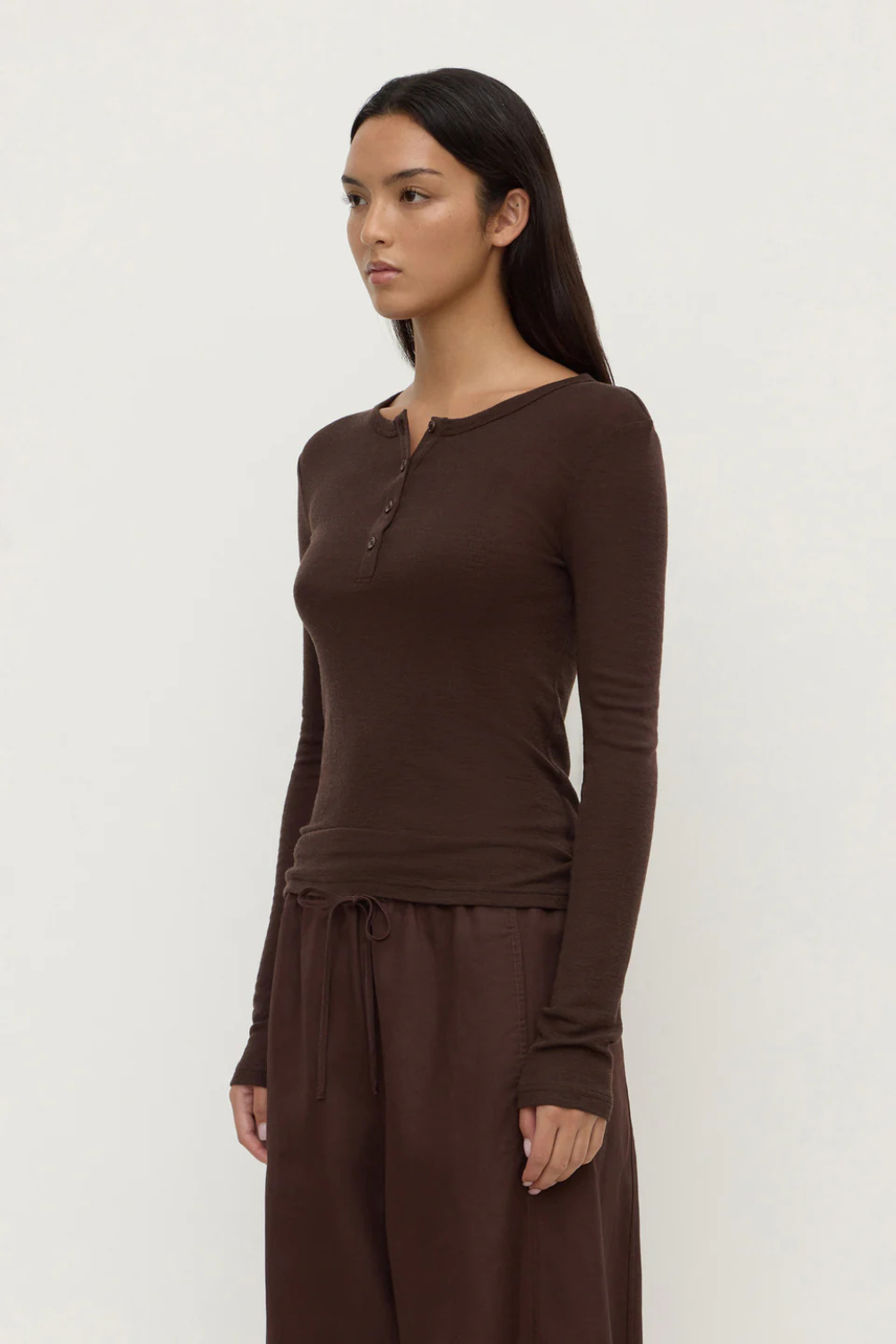 Nora Merino Wool Henley | Ganache