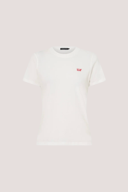 Birdie Fitted Print Tee | Soft White