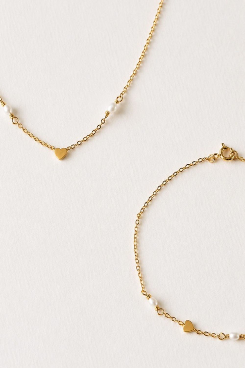 Heart & Pearl Bracelet | Gold
