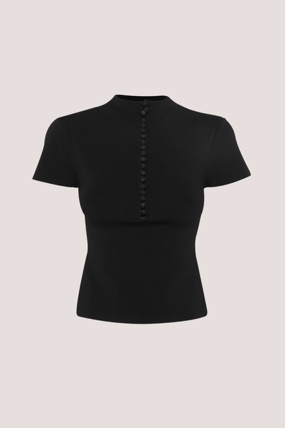 Mayfair Short Sleeve Top | Black