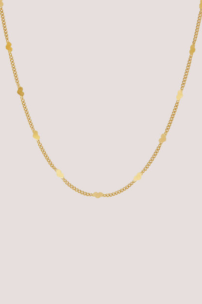 Fine Heart Chain Necklace | Gold