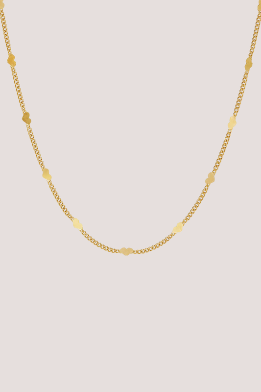 Fine Heart Chain Necklace | Gold
