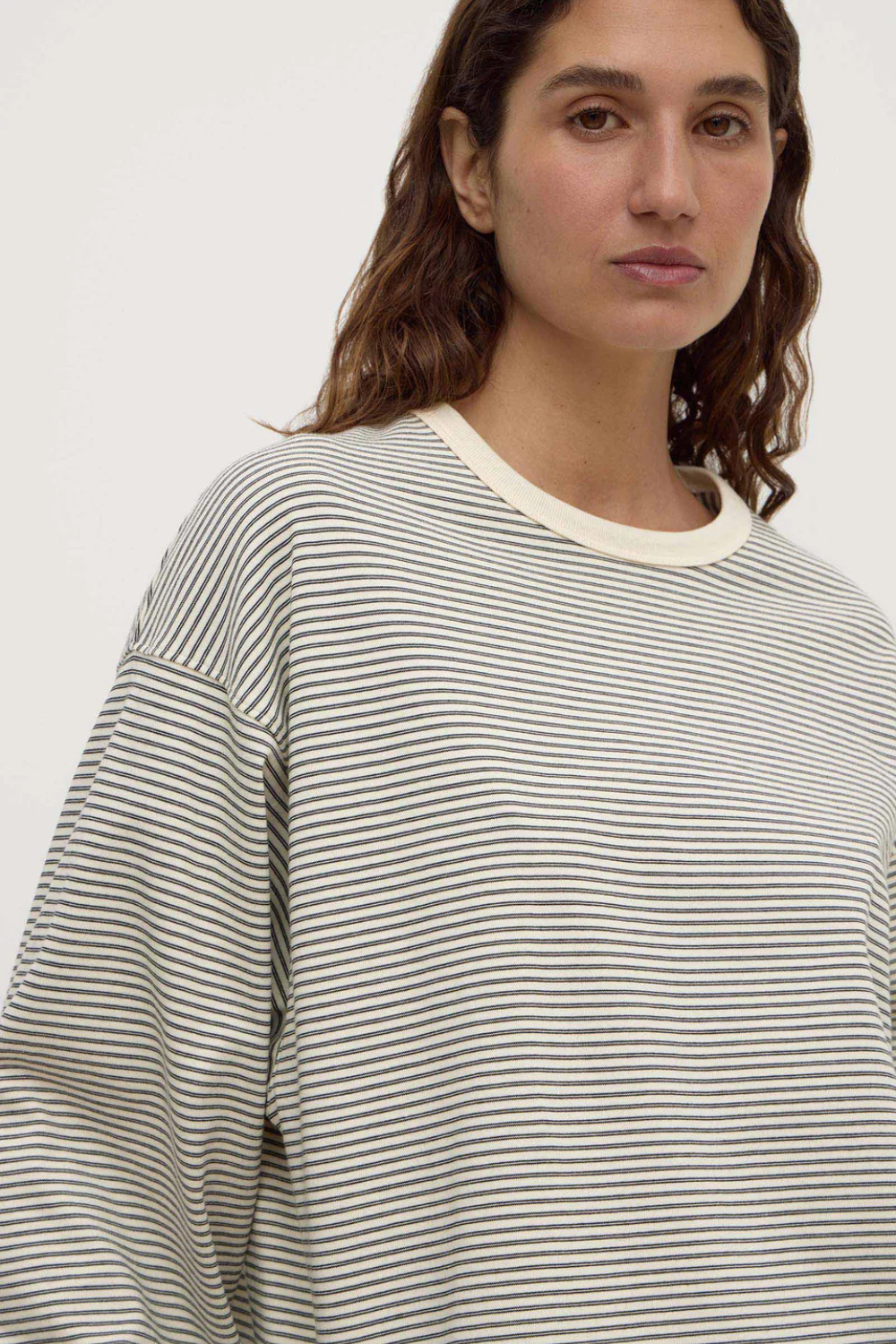 Malone Stripe Wide Sleeve Tee | Cream/Black