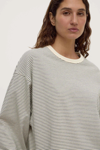 Malone Stripe Wide Sleeve Tee | Cream/Black