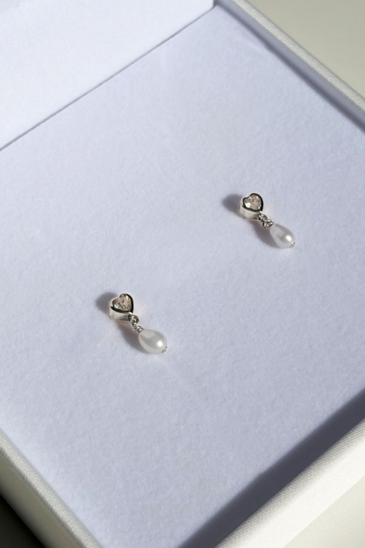 True Love Pearl Studs | Silver