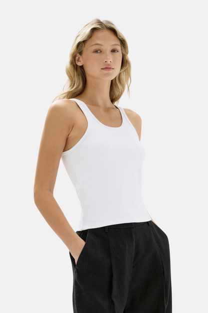 Drew Rib Tank | White