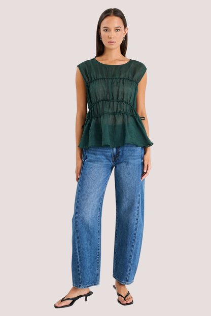 Context Forest Ramie Relaxed Sleeveless Top