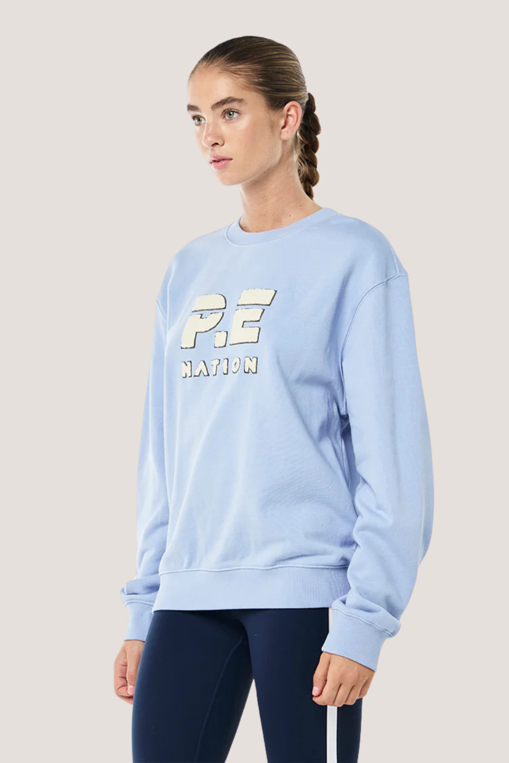 Heads Up Boucle Sweat | Dusty Blue