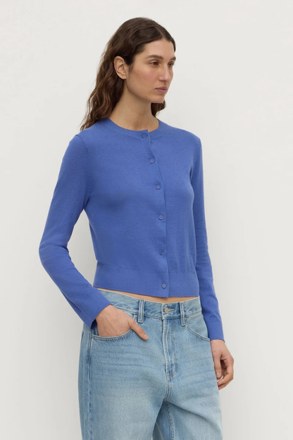 Orina Cotton Cashmere Cardigan | New Blue