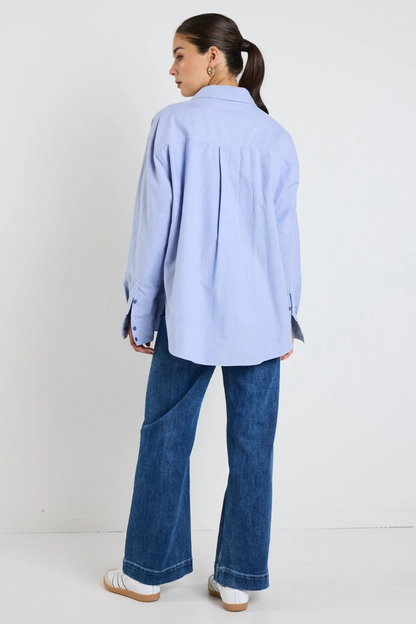 Signature Blue Oxford Oversized Shirt