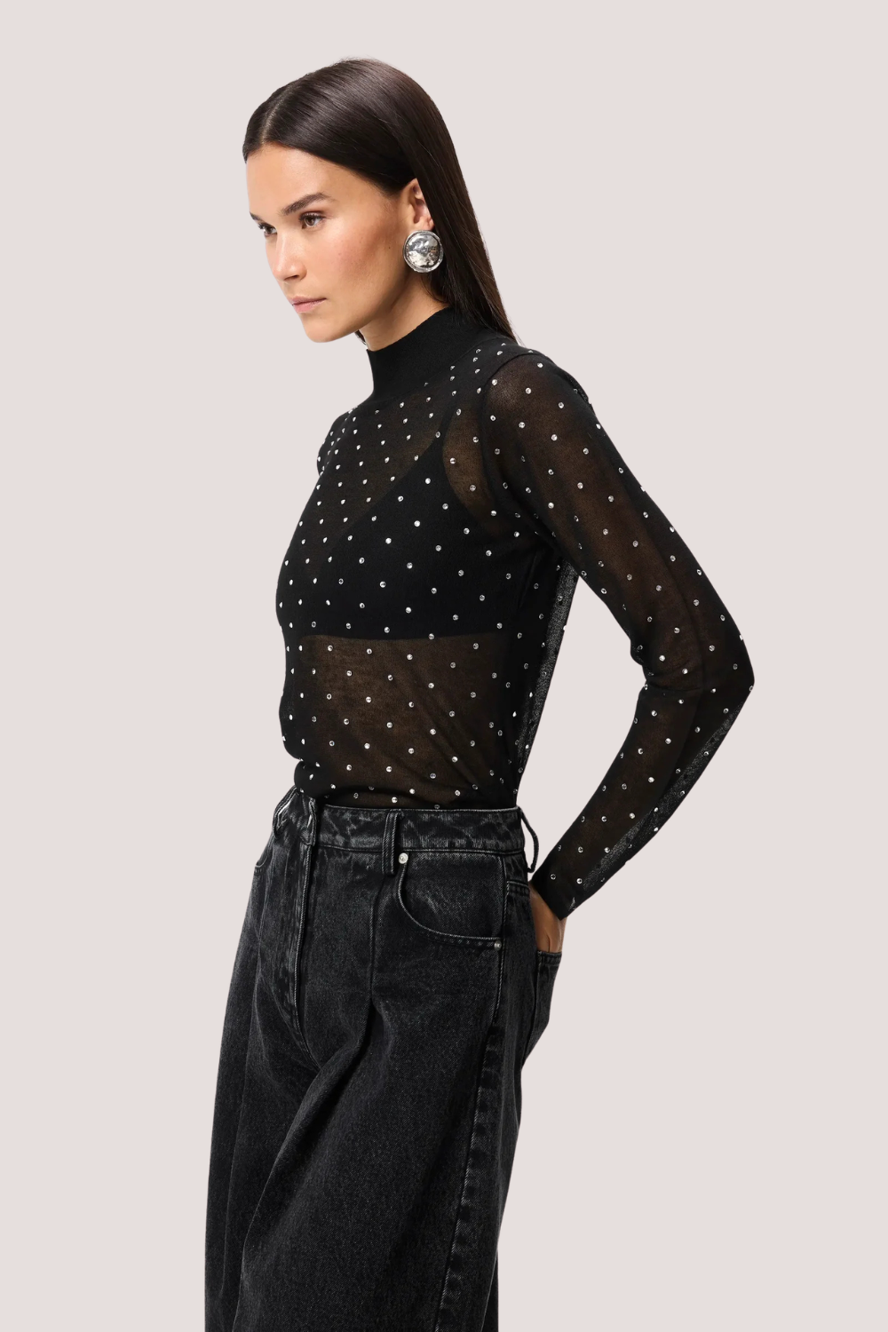 Celeste Knit Top | Black Crystal