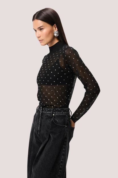 Celeste Knit Top | Black Crystal