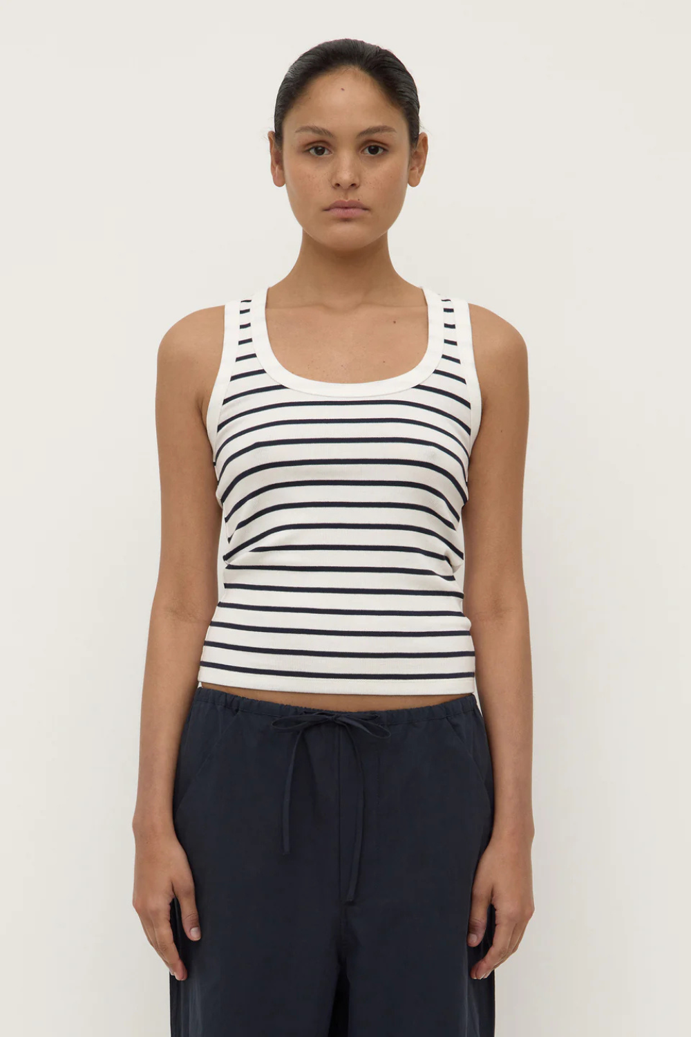 Leony Stripe Tank True Navy/Antique White