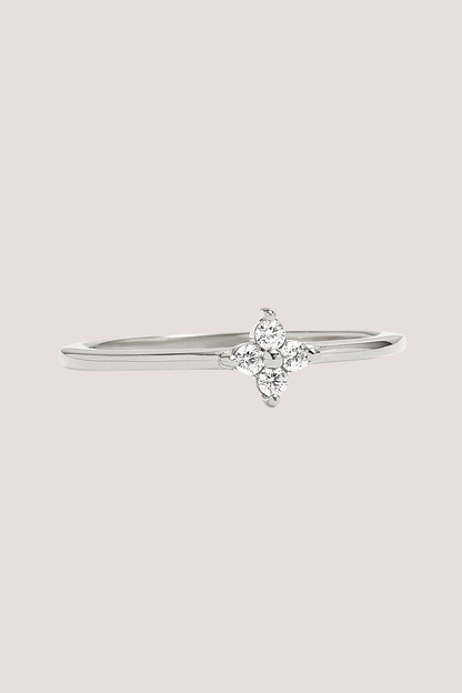 Sterling Silver Crystal Bloom Ring