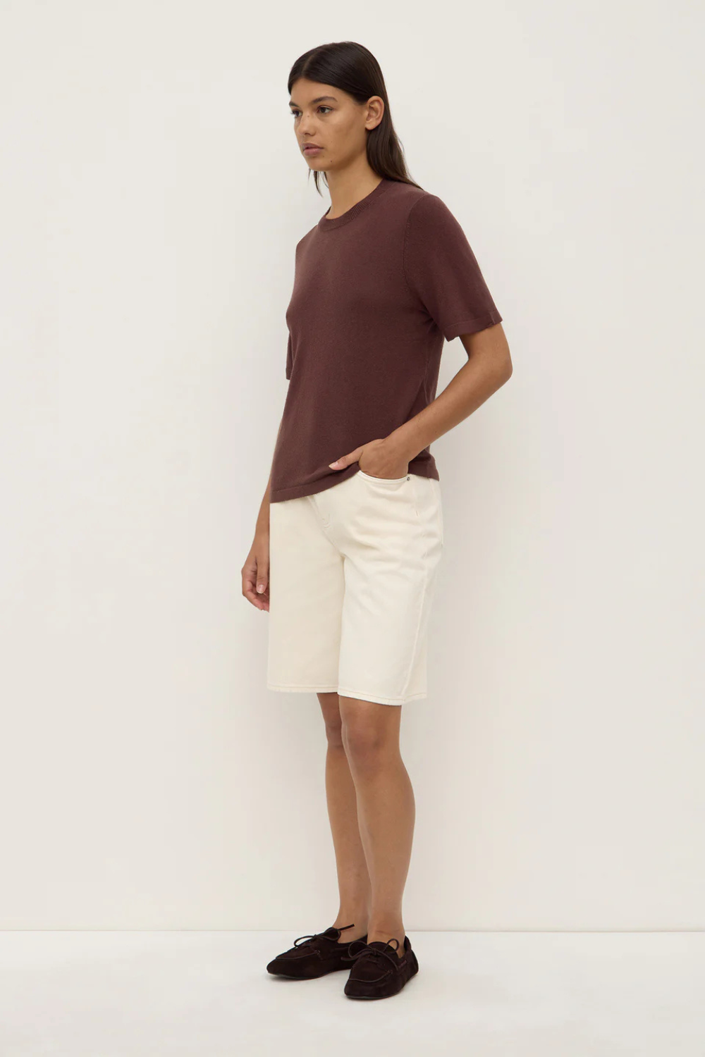 June Silk Knit Tee | Espresso