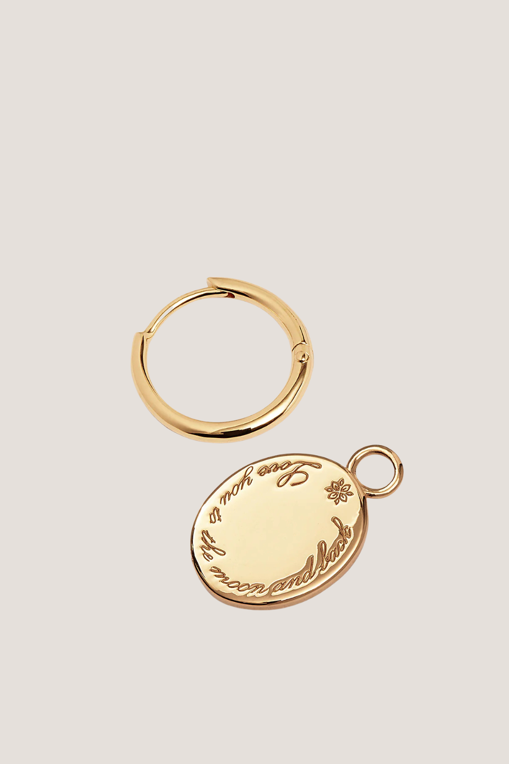 18k Gold Vermeil Love You to the Moon and Back Hoops