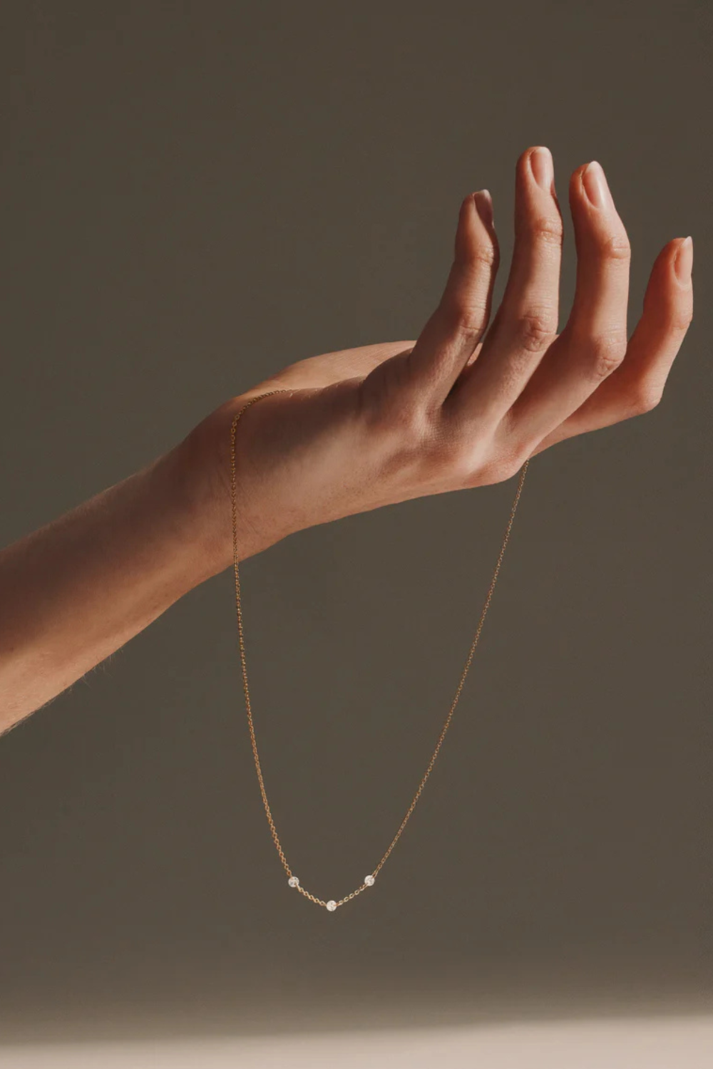 Floating Stone Necklace | Gold