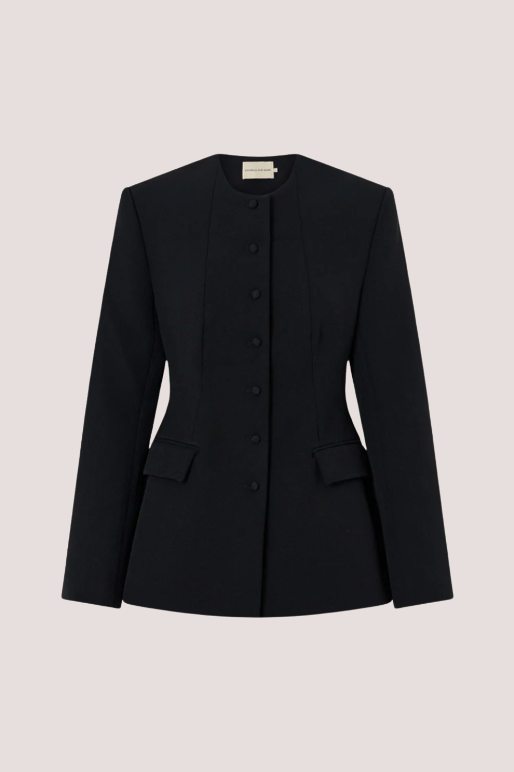 Nomari Short Fitted Coat | Black