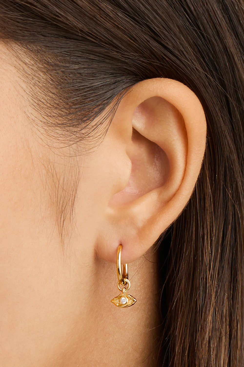 18k Gold Vermeil I am Protected Hoops