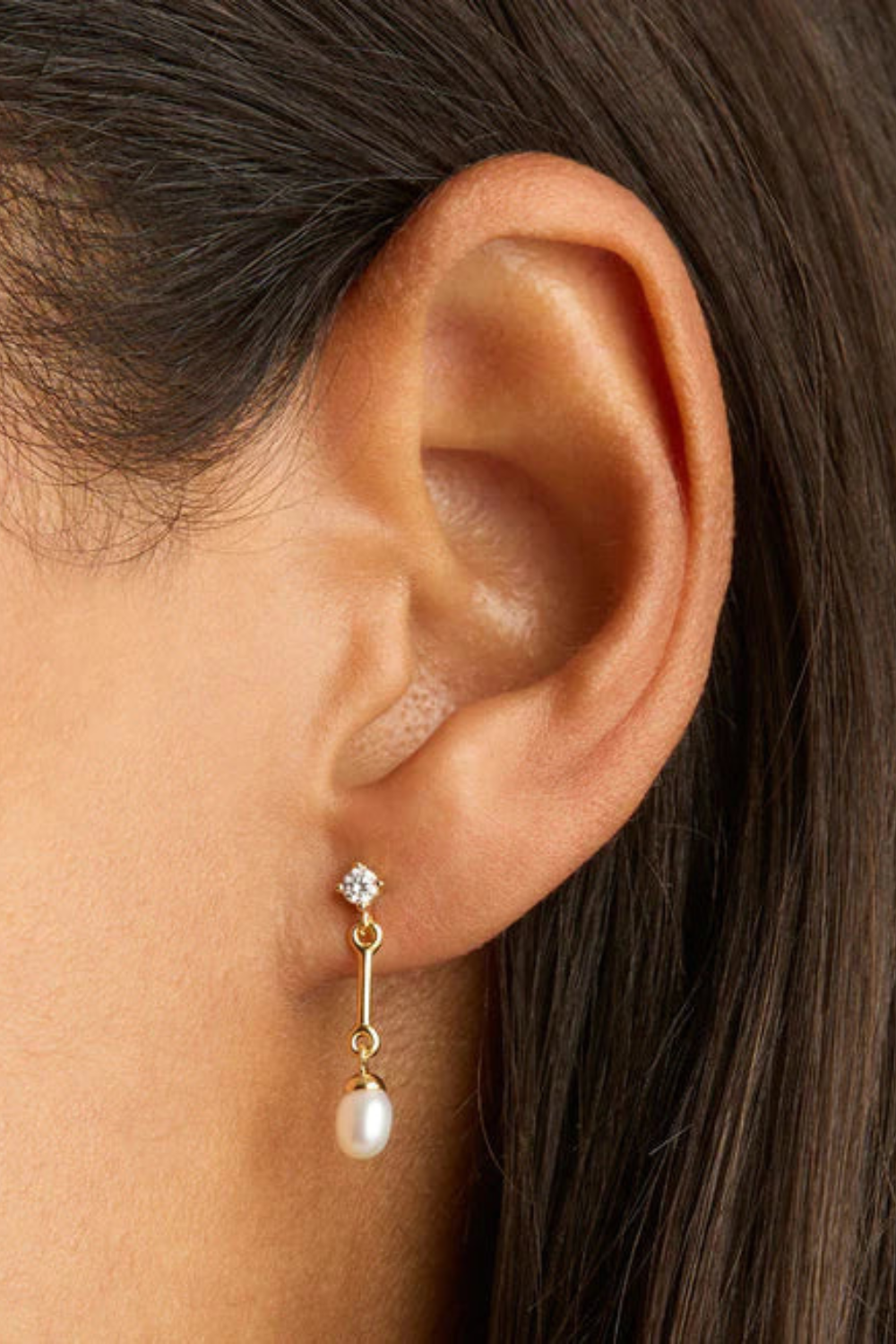 18k Gold Vermeil Embrace Stillness Pearl Drop Earrings