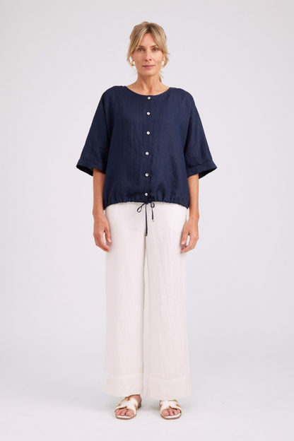 Studio Button Top/Jacket | Navy