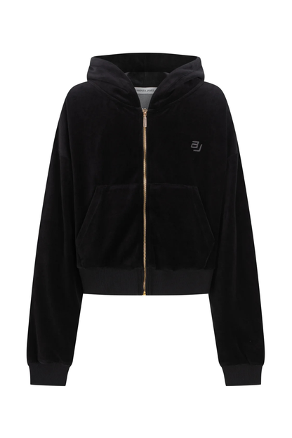 AJ Velour Hoodie | Noir