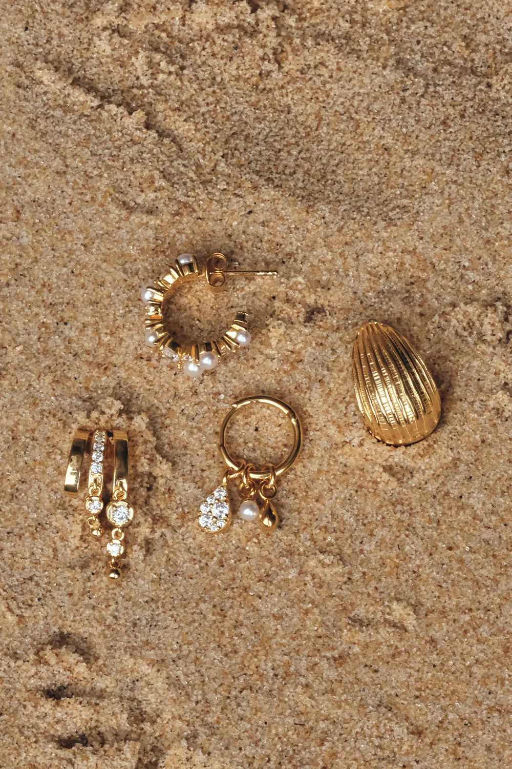 18k Gold Plated Ocean Mist Illusion Hoops