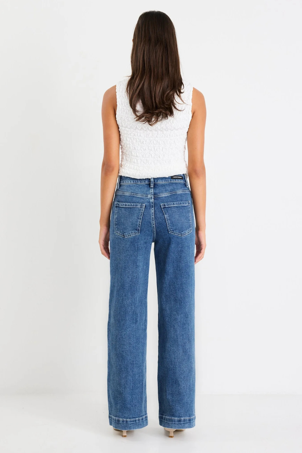 Zoey Mineral Blue High Rise Wide Leg Pocket Jean