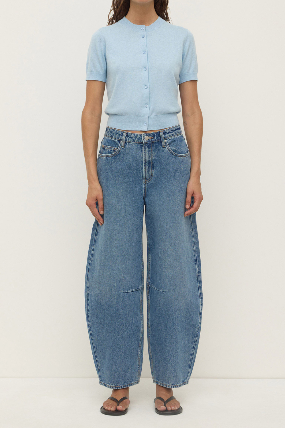 Semra Cotton Cashmere Short Sleeve Cardigan | Salt