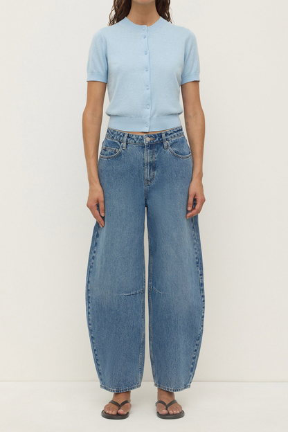 Semra Cotton Cashmere Short Sleeve Cardigan | Salt