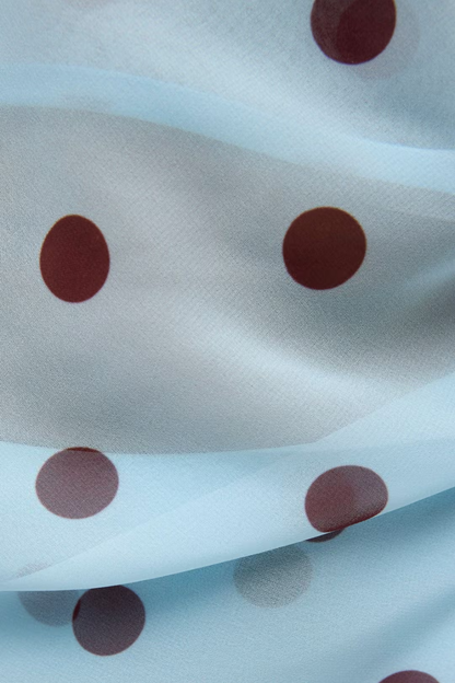 Enyarsi Tie Top | Blue Maroon Polka Dot