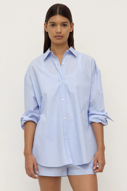 Havana Stripe Poplin Shirt | Blue/White Stripe