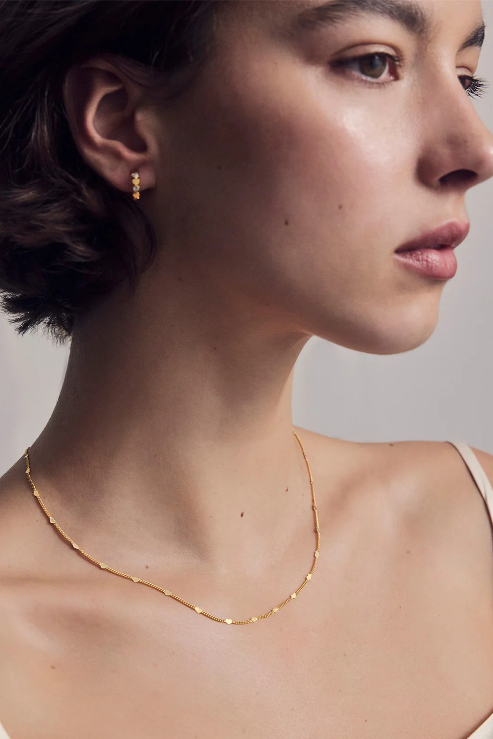 Fine Heart Chain Necklace | Gold