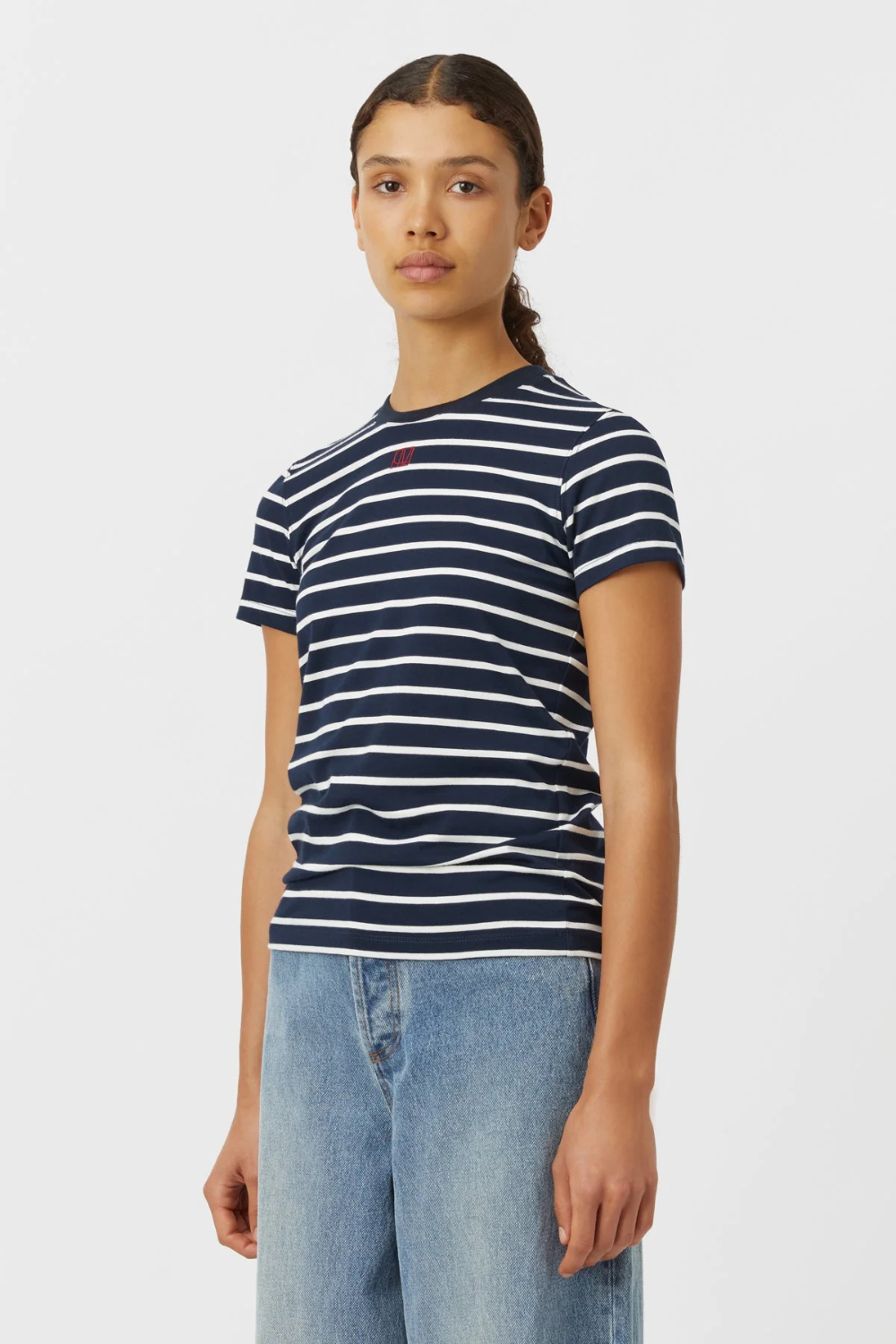 Sora Tee | Navy/White Stripe