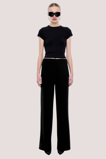 Alessa Relaxed Soft Jersey Pant | Black