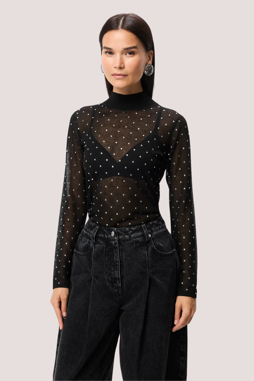 Celeste Knit Top | Black Crystal