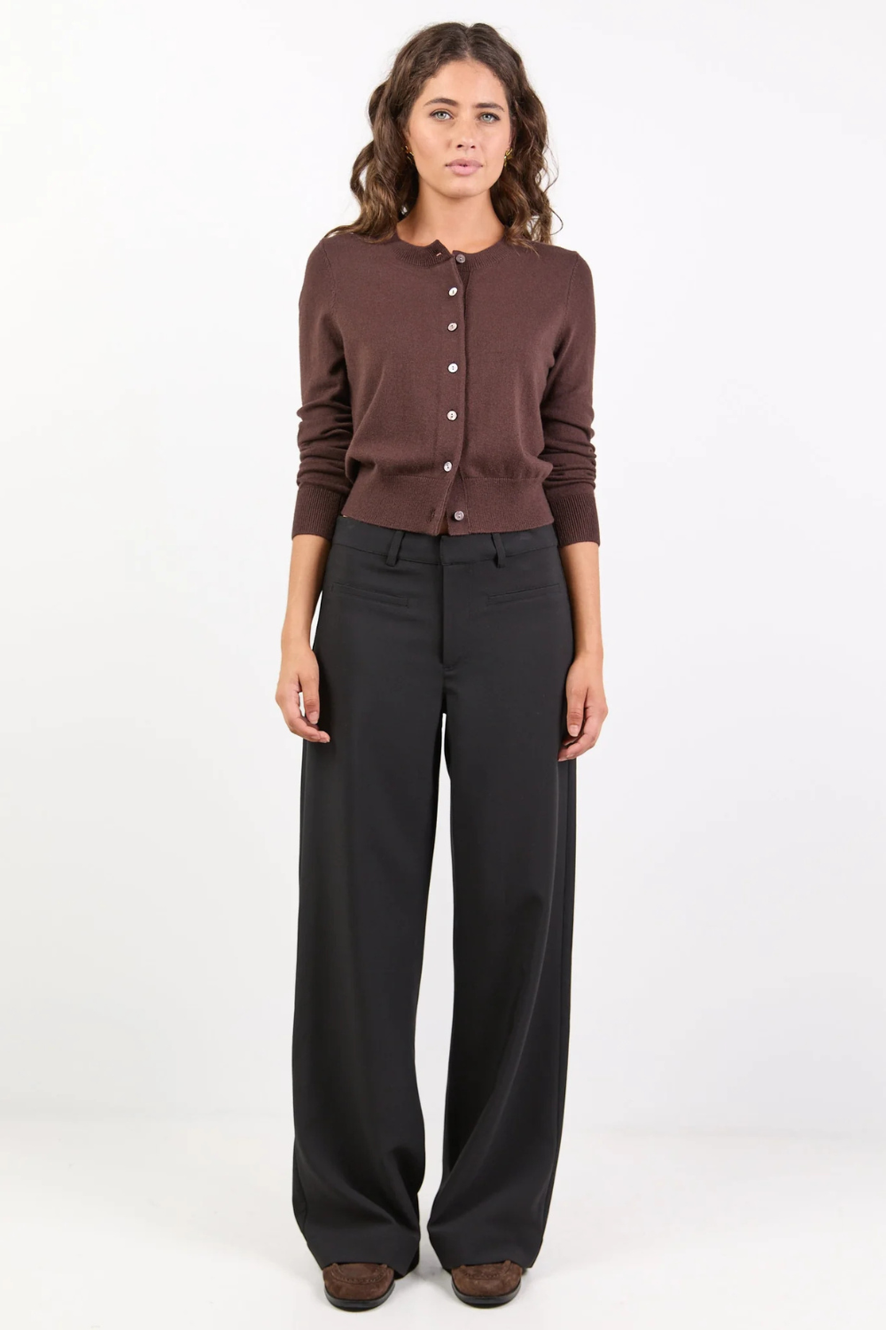 Fierce Black Low Rise Stretch Wide Pants