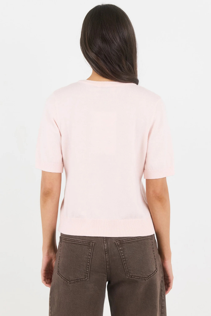 Edition Blush Crewneck Cashmere Blend Knit Tee