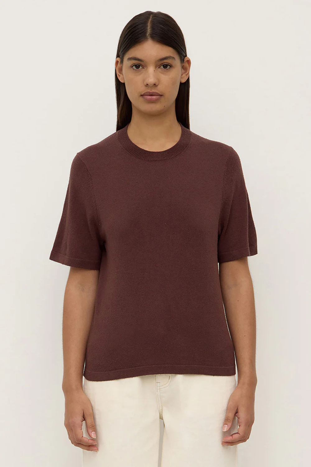 June Silk Knit Tee | Espresso