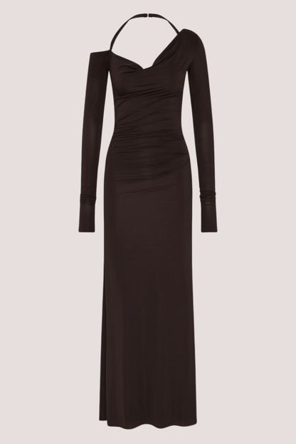 Court L/S Maxi Dress | Dark Chocolate