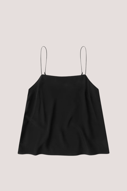 Aime Silk Tank | Black